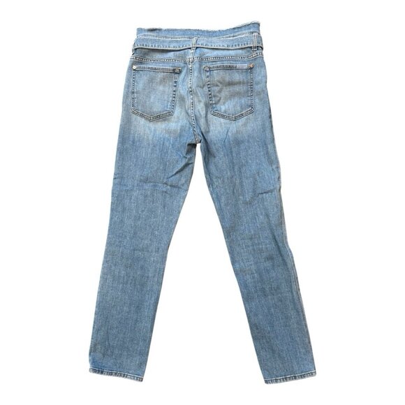 7 For All Mankind Jen Blue Jeans Women’s Size 29 Straight Leg Tie Belt - Picture 2 of 8